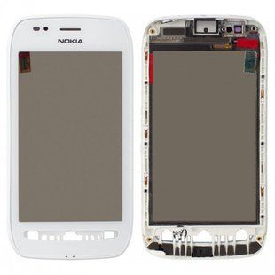 Сенсор (тачскрин) Nokia 710 Lumia белый с рамкой Original TW