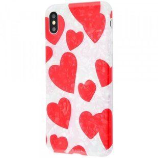 Чехол накладка Blood of jelly Hearts and gold jelly series для iPhone Xs Max