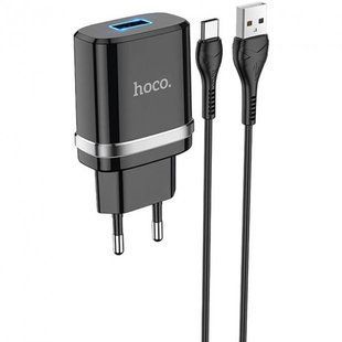 СЗУ Hoco N1 Ardent 1xUSB 2.4A 12W +кабель Type-C Black