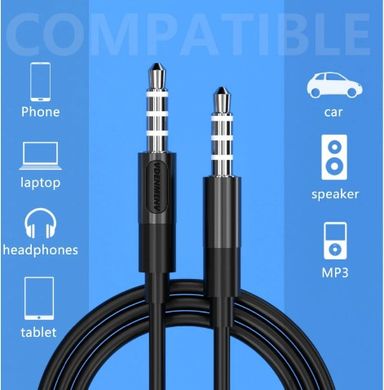 AUX кабель Denmen 3.5mm to 3.5mm 1M Black