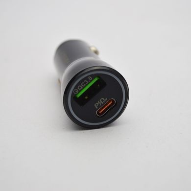 Автомобільна зарядка ANSTY CAR-07 (1 USB 18W / 1 Type-C 20W PD) Black
