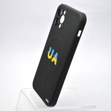 Чохол з патріотичним малюнком Silicone Case Wave Print з MagSafe для iPhone 12 Pro UA Чорний