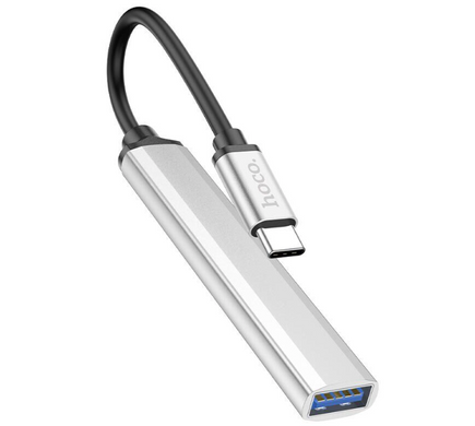 HUB USB Hoco HB26 4in1 adapter (Type-C to 1USB3.0+3USB2.0) Silver