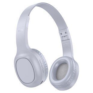 Великі бездротові навушники (Bluetooth) Hoco W46 Light Blue Gray