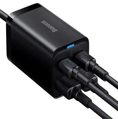 Мережевий зарядний пристрій Baseus GaN3 Pro 65W 2Type-c + 2USB cable Type-c to Type-c 100W Black CCSP040001