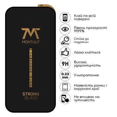 Захисне скло Mohtuut Strong Glass для Apple iPhone X/iPhone Xs/iPhone 11 Pro Black