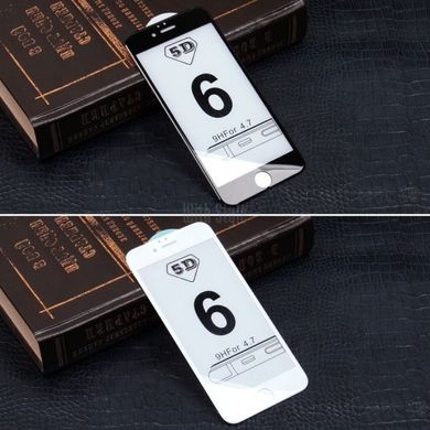 Захисне скло 5D для iPhone 6/6S White тех. пакет