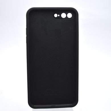 Чехол силиконовый с квадратными бортами Silicone case Full Square для iPhone 7 Plus/iPhone 8 Plus Black Черный