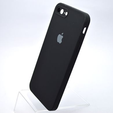 Чехол силиконовый с квадратными бортами Silicone case Full Square для iPhone 7 Plus/iPhone 8 Plus Black Черный