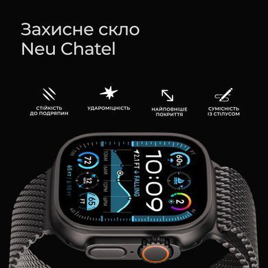 Захисне скло +NEU Chatel Gorilla Glass для Apple Watch Ultra 49mm Black