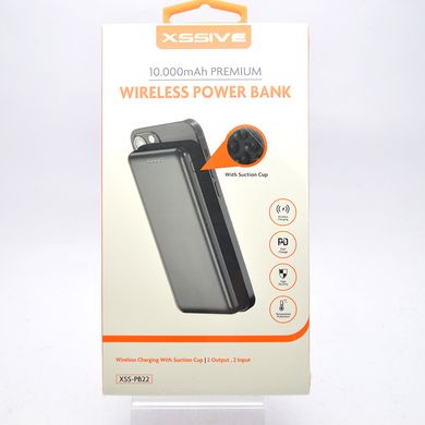Зовнішній акумулятор з бездротовою зарядкою Power Bank XSSIVE XSS-PB22 Wireless Sucker 10000mHa Black