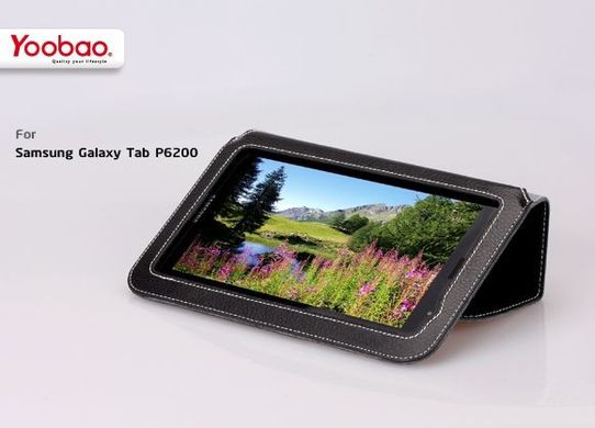Кожаный чехол книжка Samsung P6200 Galaxy Tab 7.0 Yoobao Executive Black [LCSAMP6200-BK]