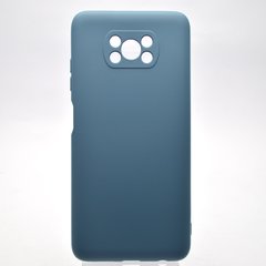 Чехол накладка Silicon Case Full Camera для Xiaomi Poco X3 Blue
