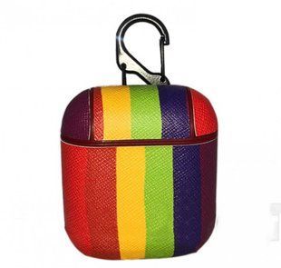 Чехол накладка Silicone Case для AirPods Art Red Rainbow