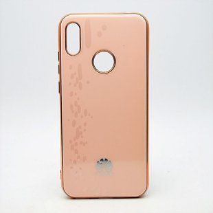 Чехол глянцевый с логотипом Glossy Silicon Case для Huawei Y6 2019/Honor 8A Pink