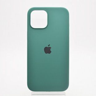 Чохол матовий з логотипом Silicon Case Full Cover для iPhone 12 Pro Max Atrovirens