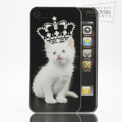 Чехол с принтом (кот) FaceCase SWAROVSKI iPhone 5 Fluffy Prince