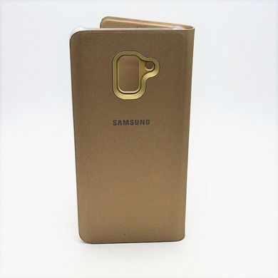 Чехол книжка Clear View Standing Cover for Samsung A730 Galaxy A8 Plus 2018 Gold