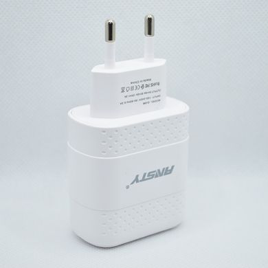 Сетевое зарядное устройство ANSTY Q-036-A с Micro USB кабелем 1USB 3.1A 18W White