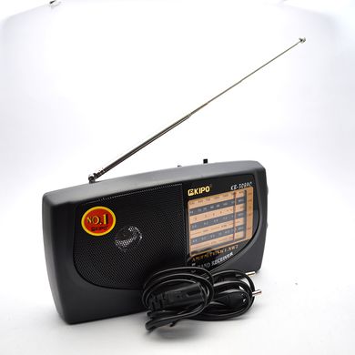 Радиоприемник портативный KIPO KB-308AC на батарейках 2 шт R20 (size D)