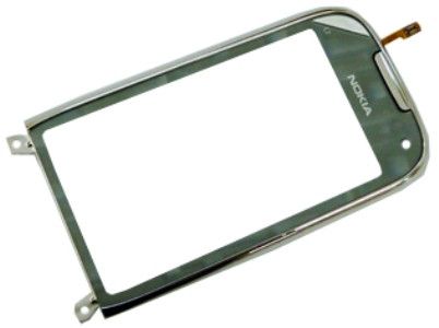 Сенсор (тачскрін) Nokia C7-00 сріблястий з хромованою рамкою Копія ААА клас