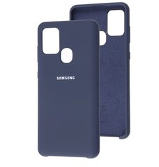 Чехол накладка Full Silicon Cover для Samsung A217 Galaxy A21s Navy Blue