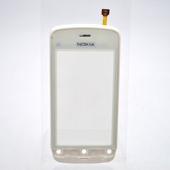 Сенсор (тачскрин) Nokia C5-03/C5-06 белый с рамкой HC