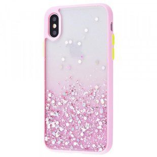 Чохол накладка Glitter case (PC+TPU) для iPhone X/Xs Pink