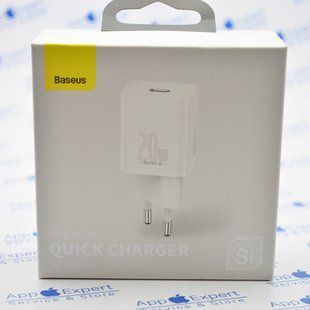 Блок живлення (адаптер) Baseus Super Si Quick Charger 1C 20W EU White CCSUP-B02
