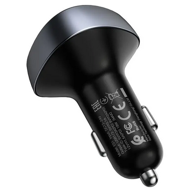 Автомобільна зарядка FM модулятор Hoco E51 Road Treasure Dual USB 5V 3.1A + Type-C PD 18W Black