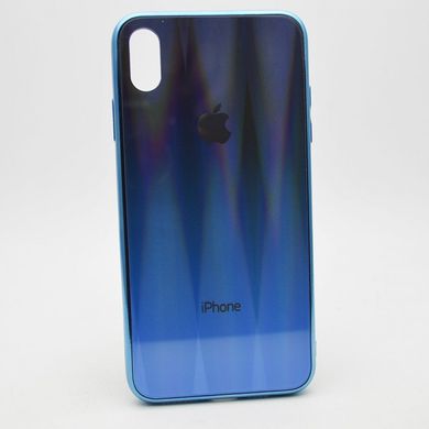 Чехол градиент хамелеон Silicon Crystal for iPhone XS Max Black-Blue