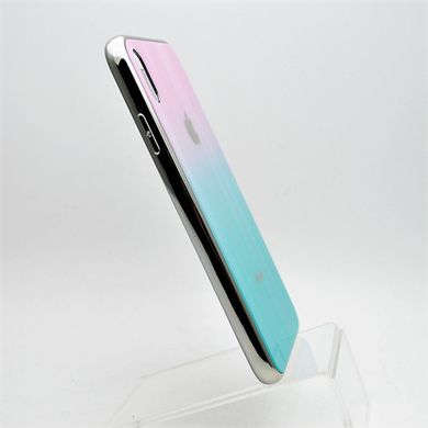 Чохол градієнт хамелеон Silicon Crystal for iPhone XS Max Pink-Blue