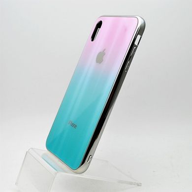 Чехол градиент хамелеон Silicon Crystal for iPhone XS Max Pink-Blue