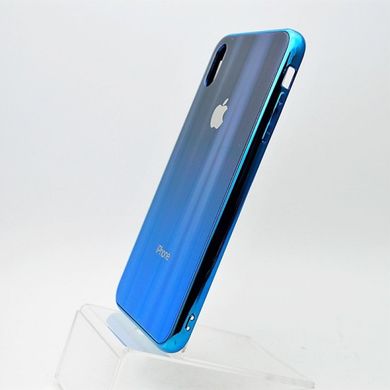 Чехол градиент хамелеон Silicon Crystal for iPhone XS Max Black-Blue