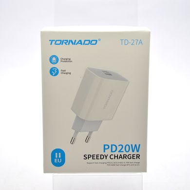 Зарядний пристрій для телефону мережевий (адаптер) Tornado TD-27A PD20W White