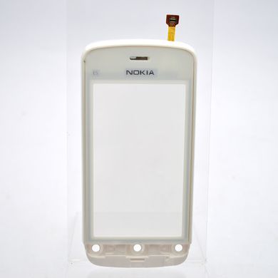 Сенсор (тачскрін) Nokia C5-03/C5-06 білий з рамкою HC