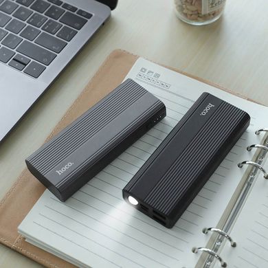 Зовнішній акумулятор Power Bank Hoco J54 10000mAh з LED ліхтариком Grey (Сірий)