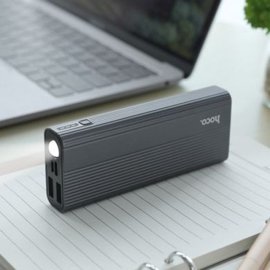 Зовнішній акумулятор Power Bank Hoco J54 10000mAh з LED ліхтариком Grey (Сірий)