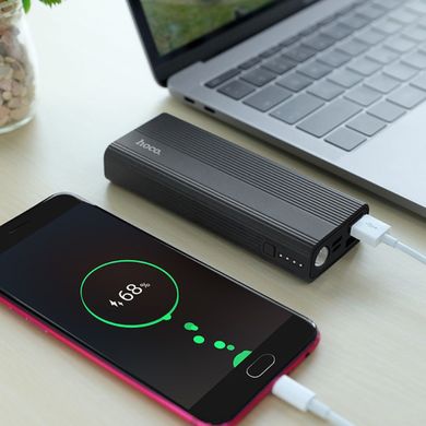 Зовнішній акумулятор Power Bank Hoco J54 10000mAh з LED ліхтариком Grey (Сірий)