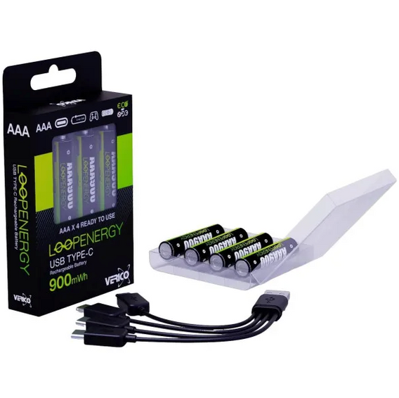 ᐉ Купить Аккумуляторные батарейки Verico Loop Energy AAA 900 mAh Type-C ...