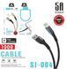 Кабель ANSTY SI-004 Lightning Fabric LED 5A 1M Чорний