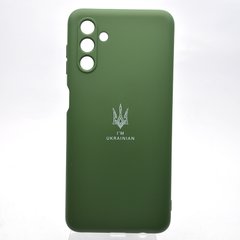 Чехол с патриотическим принтом Silicone Case Print Тризуб для Samsung A135/A047/A326 Galaxy A13/A04s/A32 5G Green/Зеленый
