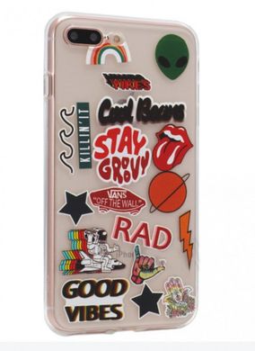 Чохол з картинкою стікери Stickers Series TPU Case for iPhone 7/8/SE 2020 Design 2 (good vibes)