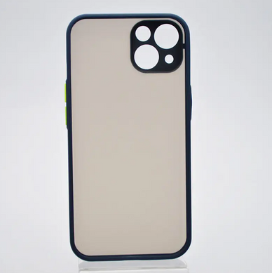 Чехол с полупрозрачной задней крышкой Matte Color Case Full Camera для iPhone 13 Синий