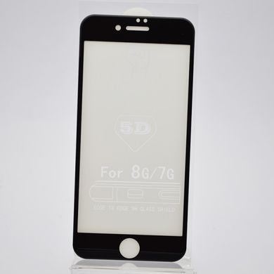 Захисне скло 5D для iPhone 7/8 Black тех. пакет