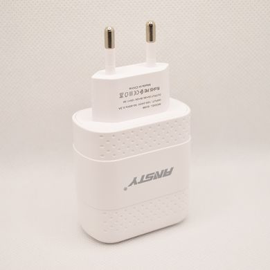 Сетевое зарядное устройство ANSTY Q-036-I с Lightning кабелем 1USB 3.1A 18W White