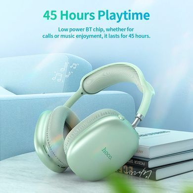 Большие беспроводные наушники (Bluetooth) Hoco W35 Air Triumph Green
