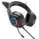 Провідні ігрові навушники з вушками Hoco W107 Сute cat Green-Black