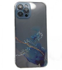 Чехол накладка Marble design TPU Case для iPhone 12 Blue
