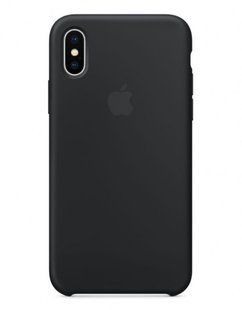 Чехол матовый с логотипом Silicon Case Full Cover для iPhone Xs Max Black